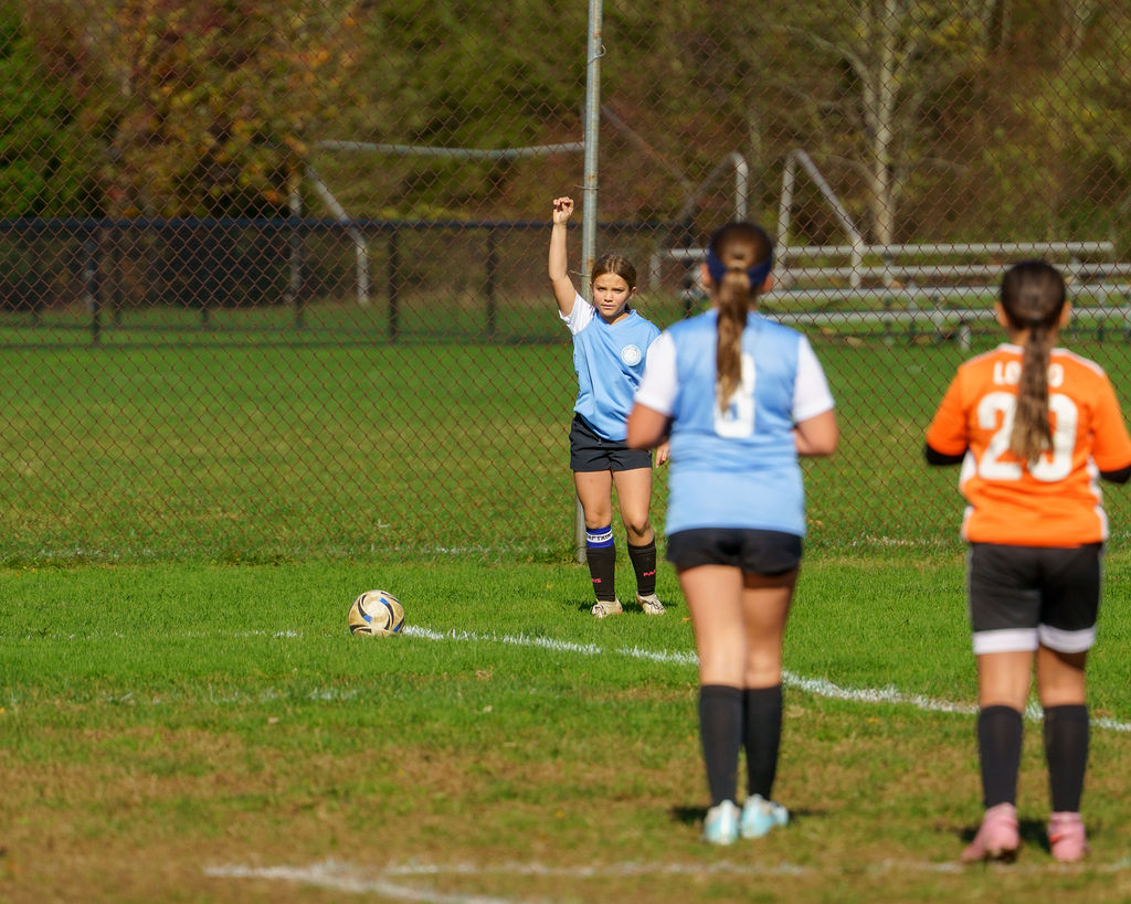 North Fork United youth soccer match kickoff